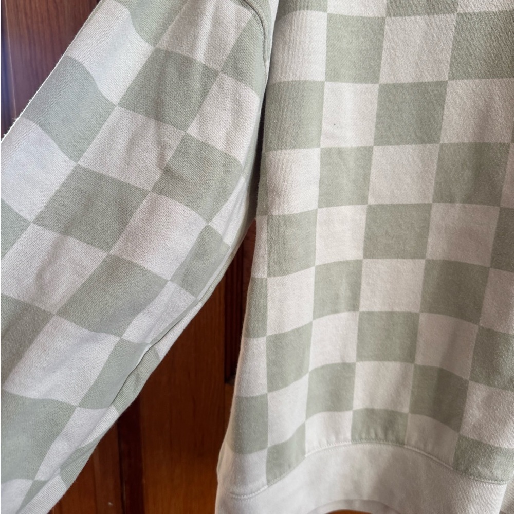 VANS Checkered Green and Cream Sweatshirt Top (Part of a set), Size L, Unisex - Picture 5 of 6